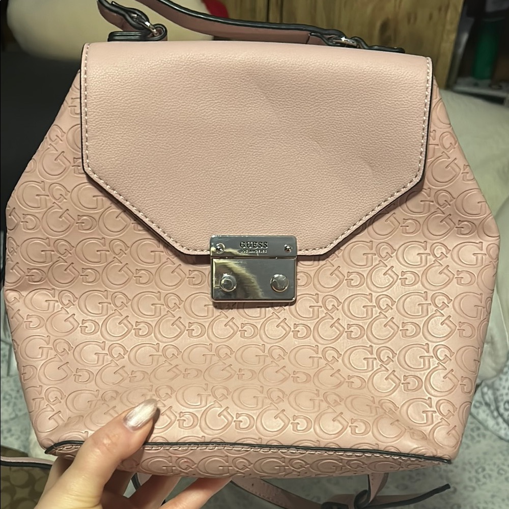 GUESS Pink Logo Backpack